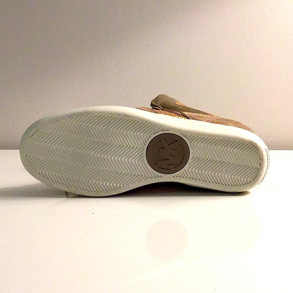 Michael Kors Size 9.5 US Metallic Leather and Suede Wedge Sneakers - Picture 5 of 9